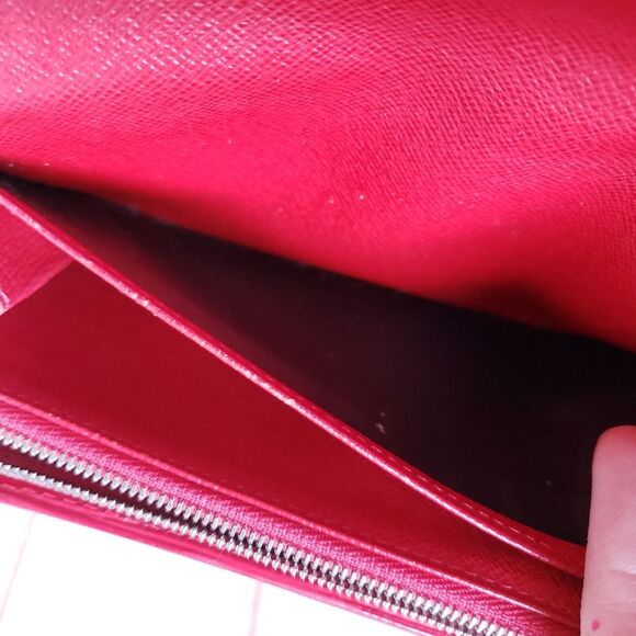 Authentic Louis Vuitton Epi Sarah Long Wallet Red Rouge Portefeuille Leather - Picture 12 of 16